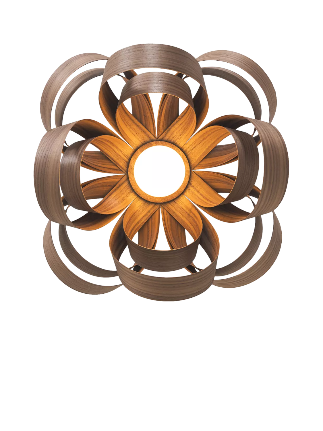 Tom Raffield Skipper ceiling light 46cm walnut, imported from the UK