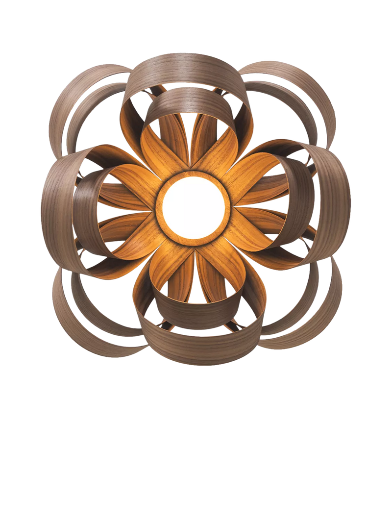 Tom Raffield Skipper ceiling light 46cm walnut, imported from the UK