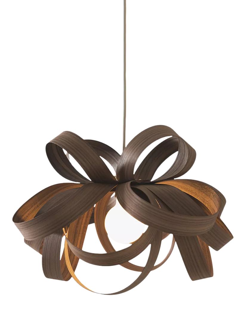 Tom Raffield Skipper small pendant ceiling light Dia.46cm walnut (British brand)