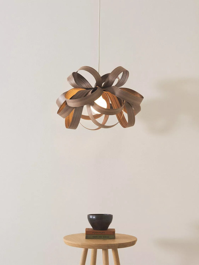 Tom Raffield Skipper small pendant ceiling light Dia.46cm walnut (British brand)