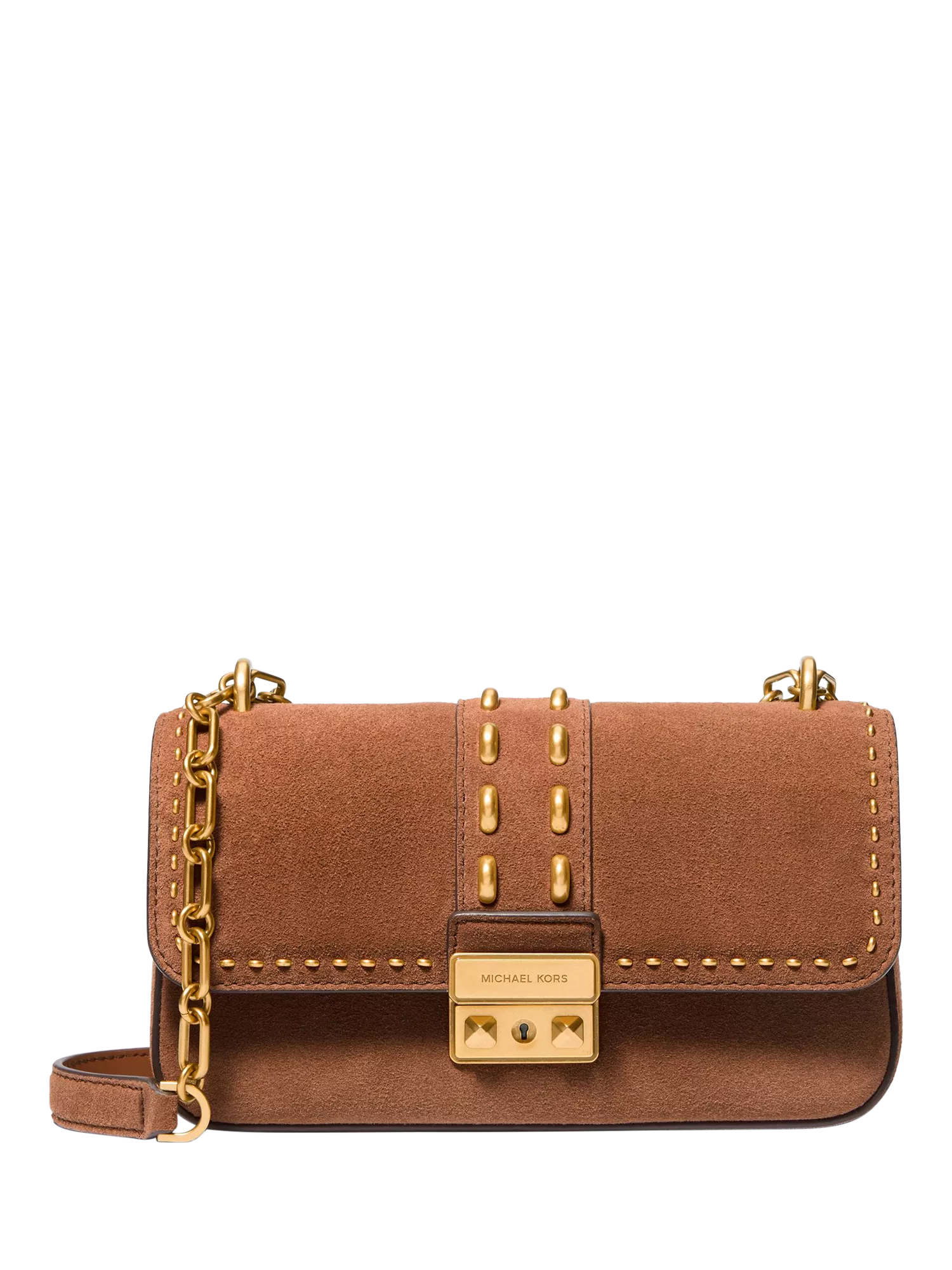 Michael Kors Tribeca small studded suede shoulder bag, UK version