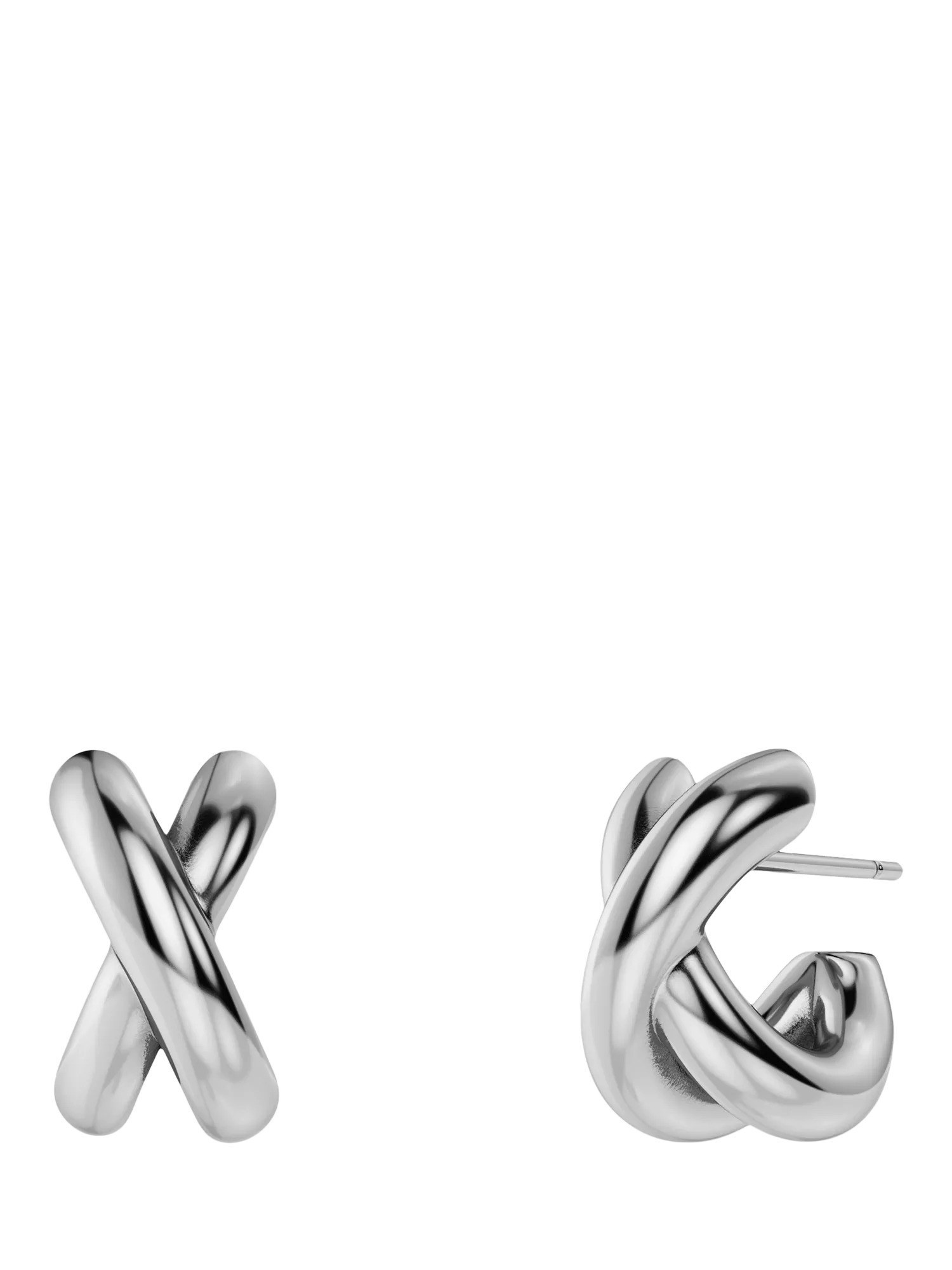 EDBLAD small crossover hoop earrings silver, imported from the UK