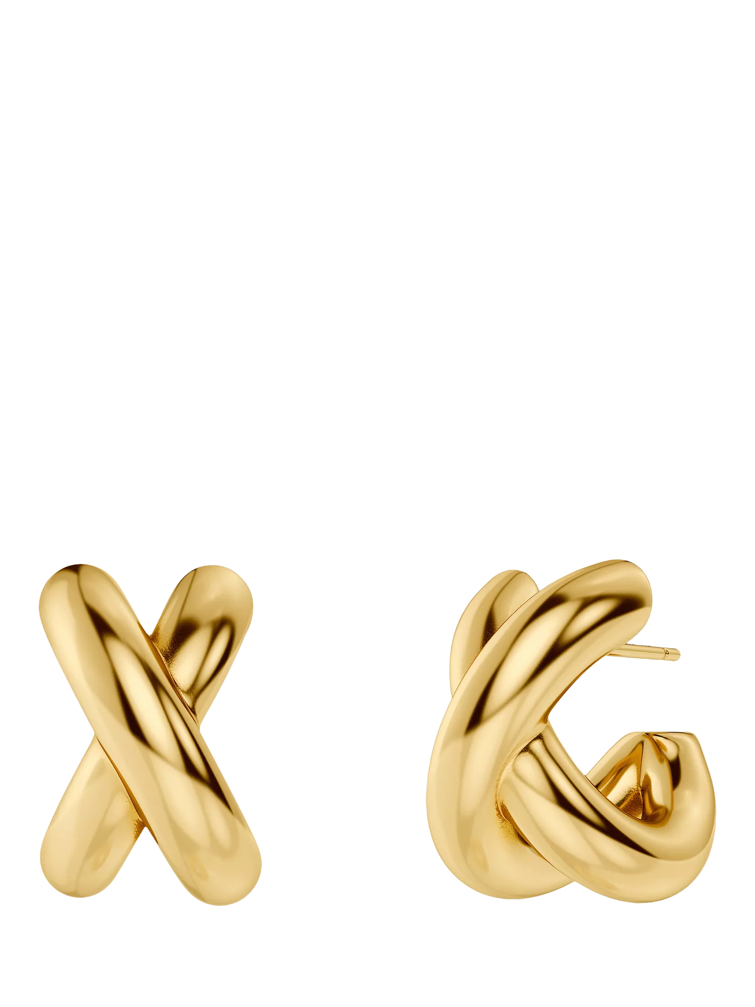 EDBLAD Alexa large crossover hoop earrings gold - British product