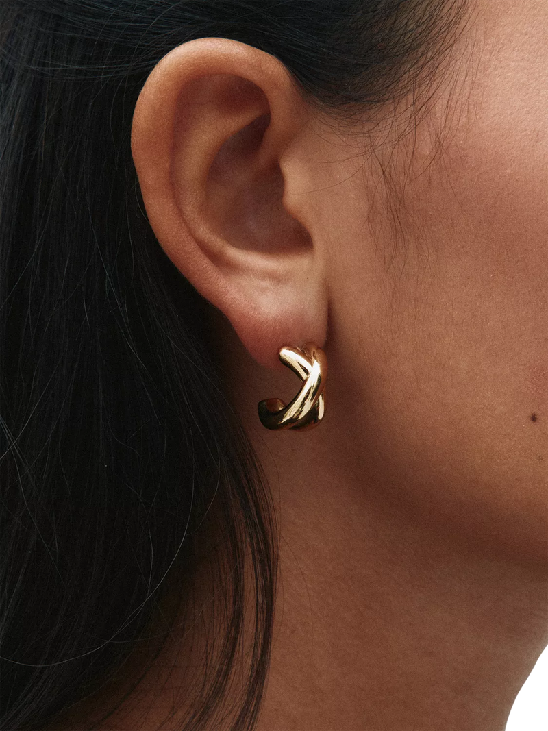 EDBLAD Alexa large crossover hoop earrings gold - British product