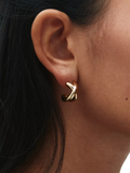 EDBLAD Alexa large crossover hoop earrings gold - British product