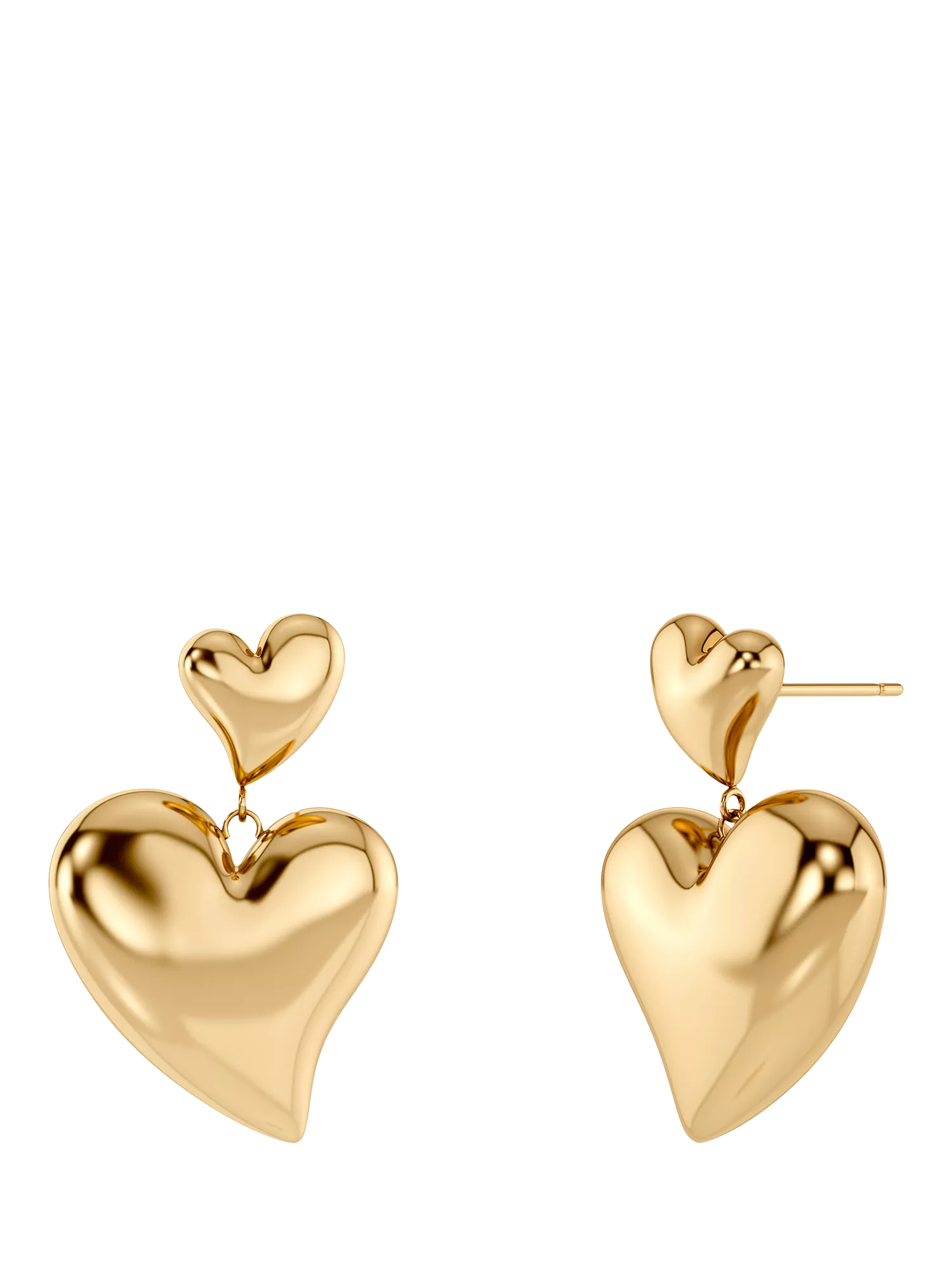 EDBLAD large heart stud earrings gold plated (British brand)
