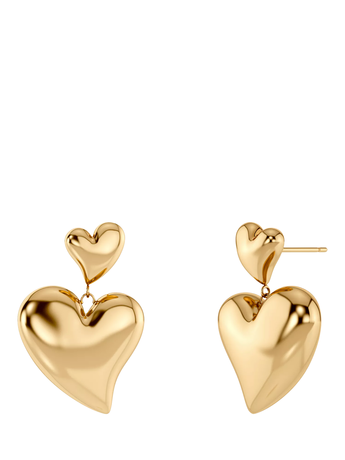 EDBLAD large heart stud earrings gold plated (British brand)