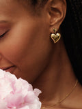 EDBLAD large heart stud earrings gold plated (British brand)