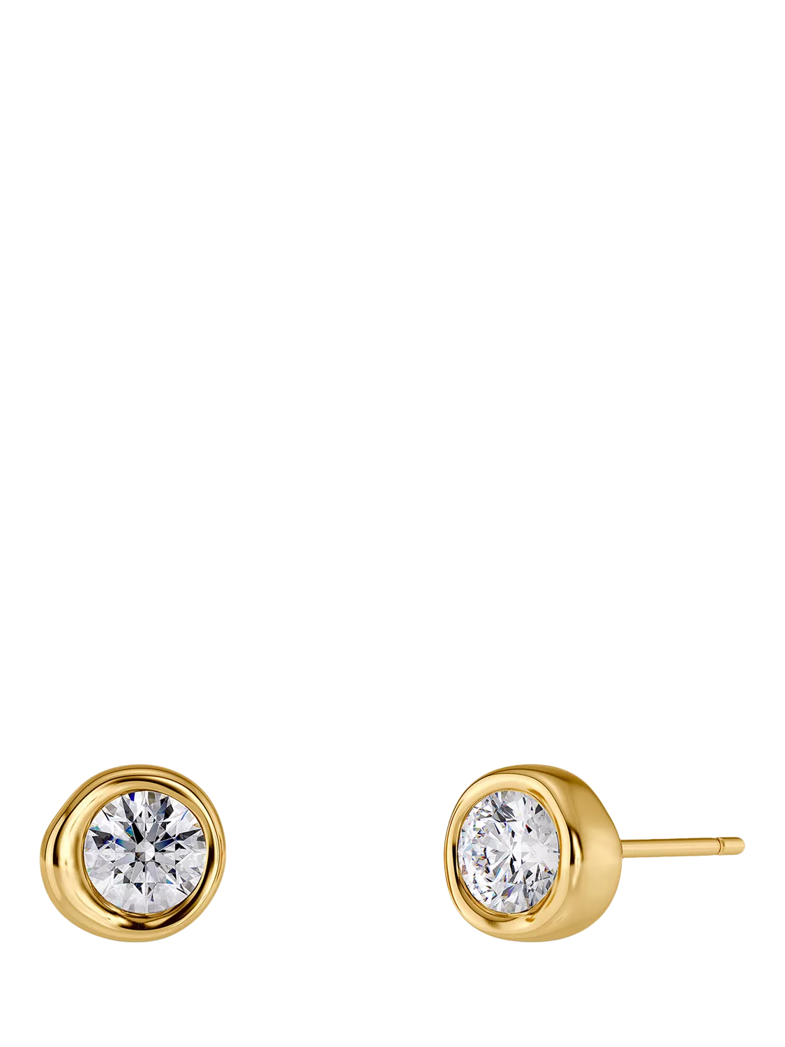 EDBLAD stud earrings gold cubic zirconia 7mm (British brand)