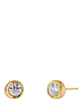 EDBLAD stud earrings gold cubic zirconia 7mm (British brand)