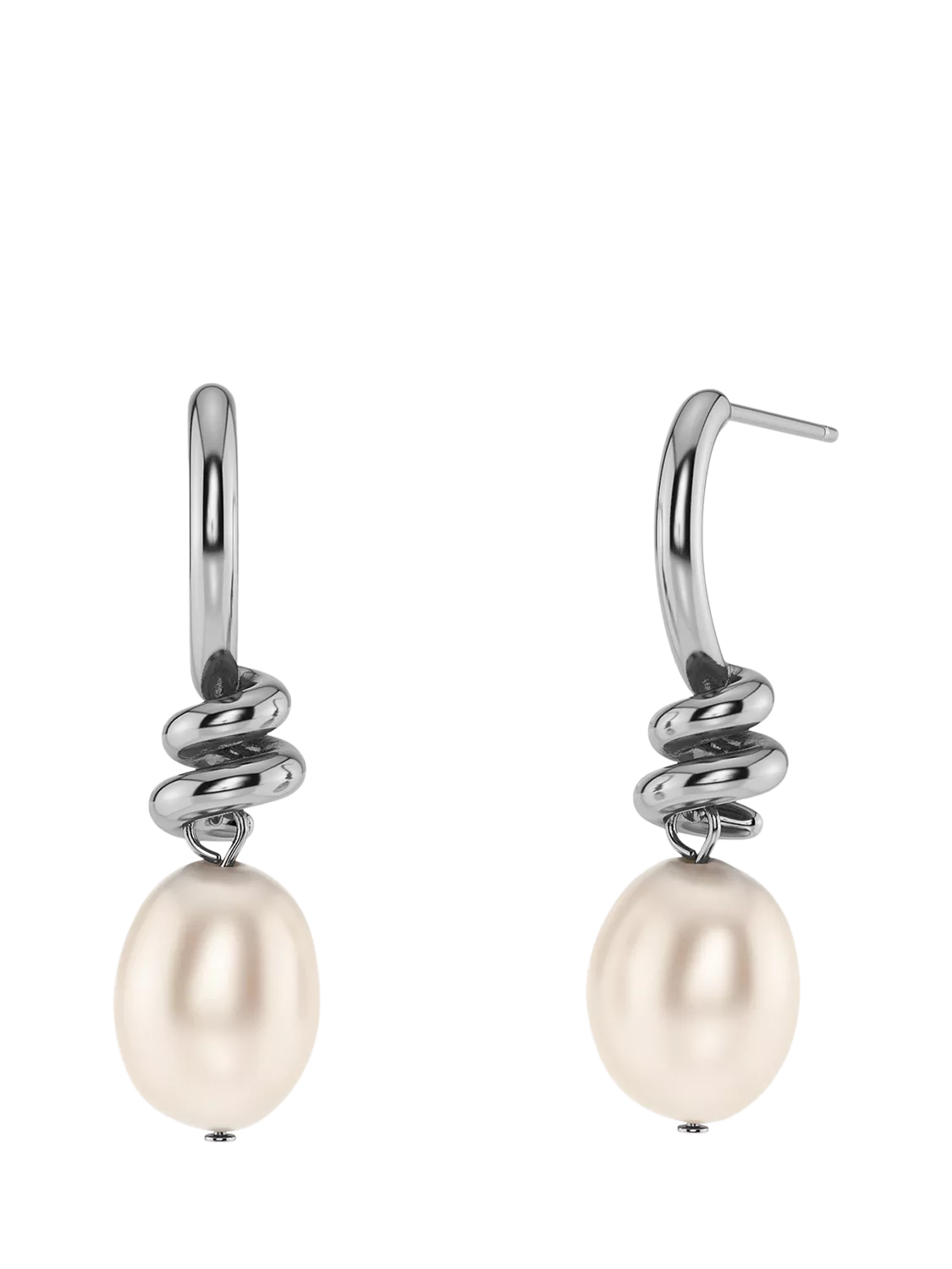 EDBLAD swivel pearl drop earrings stainless steel 8x10mm - British product
