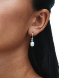 EDBLAD swivel pearl drop earrings stainless steel 8x10mm - British product