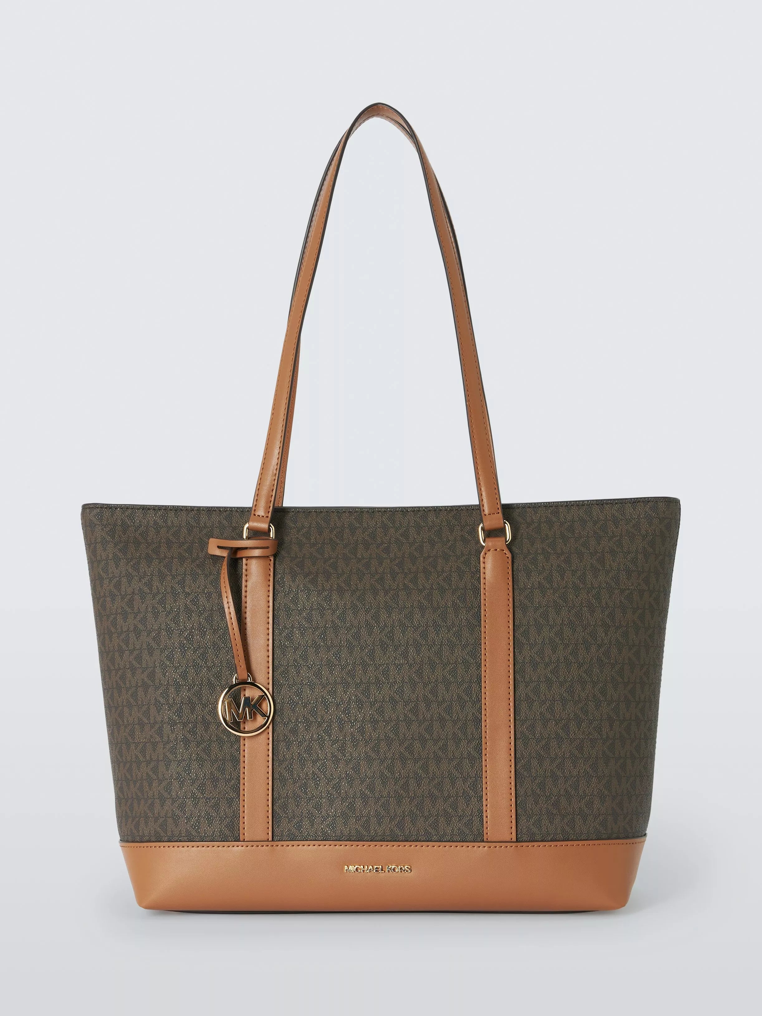 Michael Kors Andie Medium Shopper Logo Tote Bag, Brown/Acorn