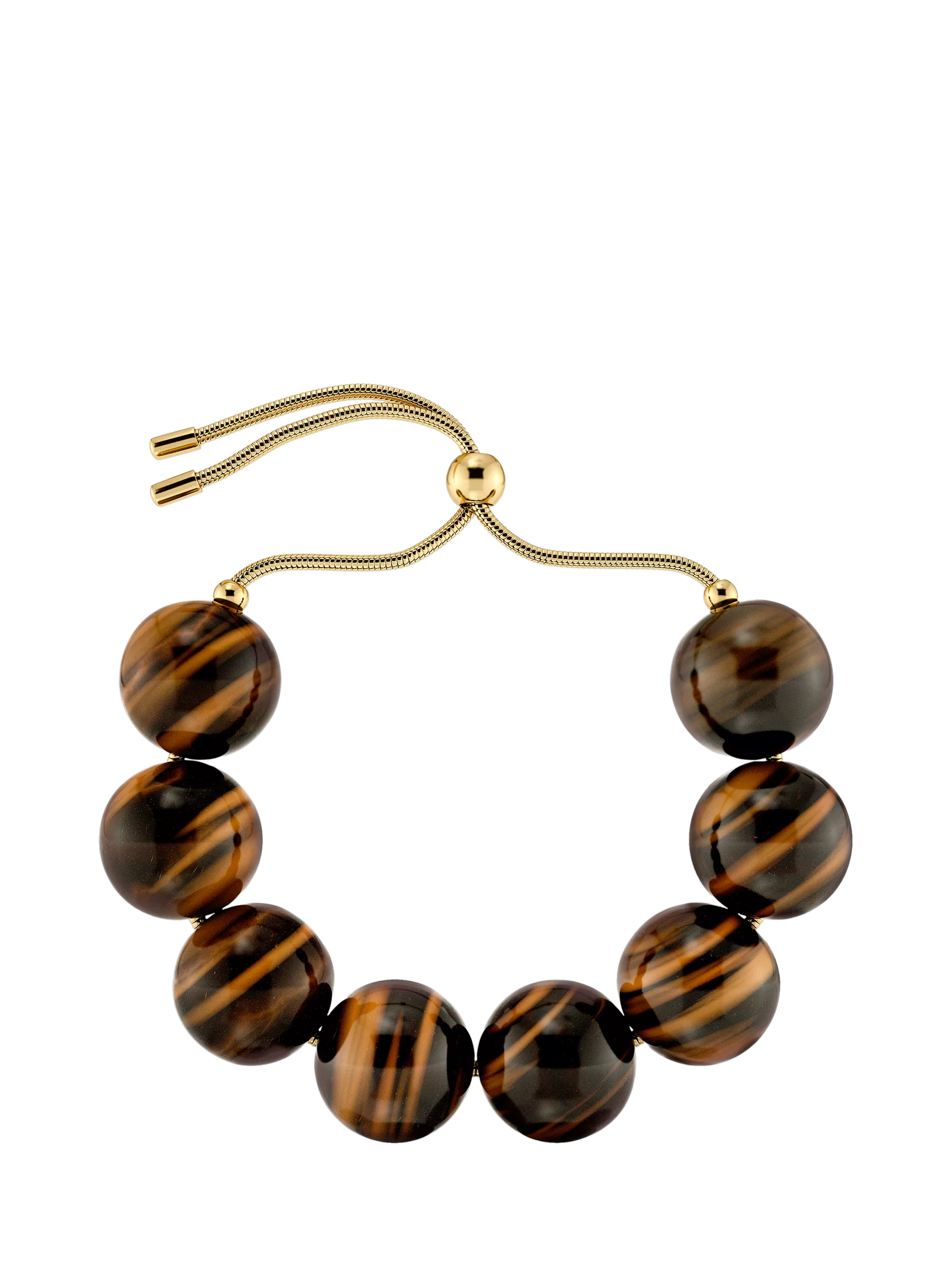EDBLAD Aura beaded bracelet gold tigers eye adjustable - British product