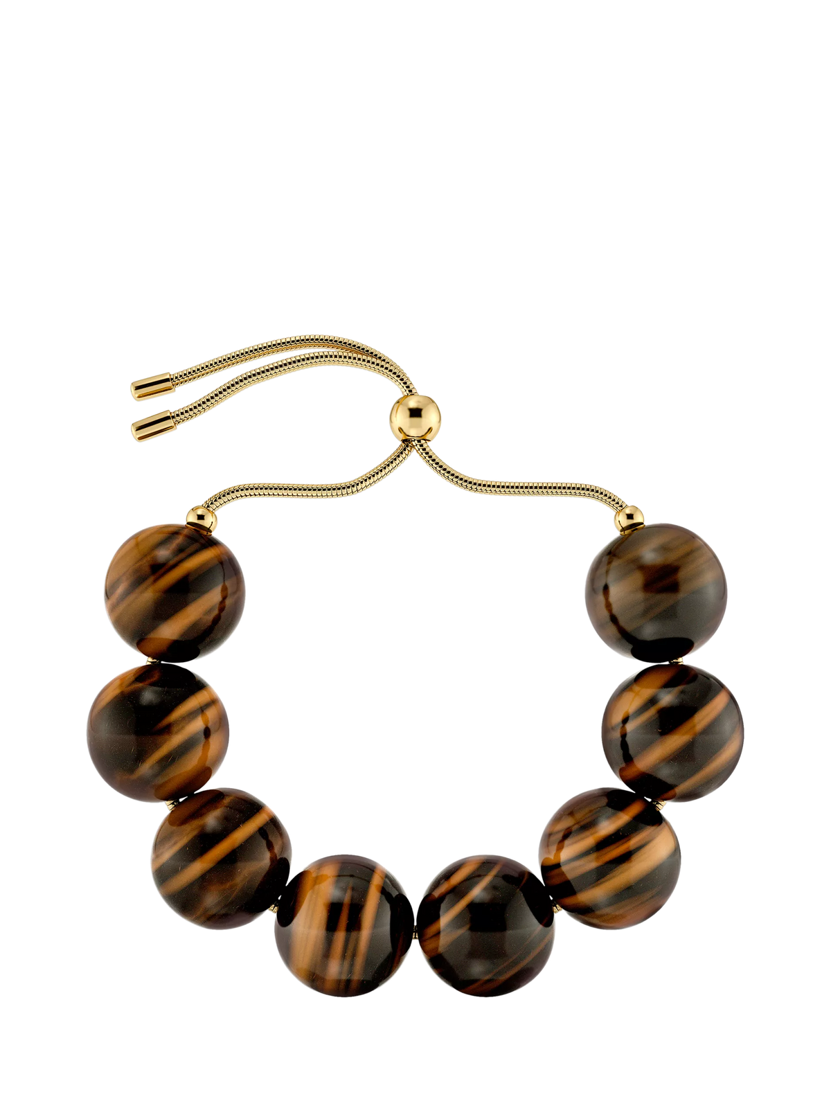 EDBLAD Aura beaded bracelet gold tigers eye adjustable - British product