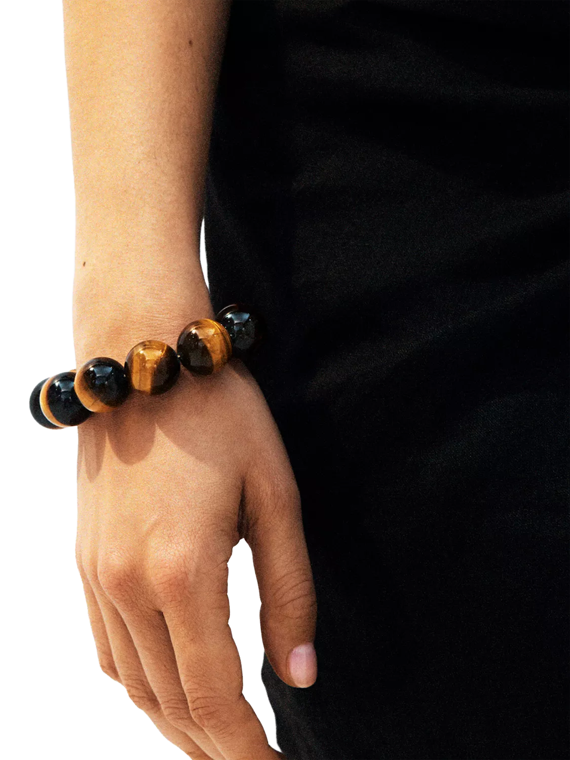 EDBLAD Aura beaded bracelet gold tigers eye adjustable - British product
