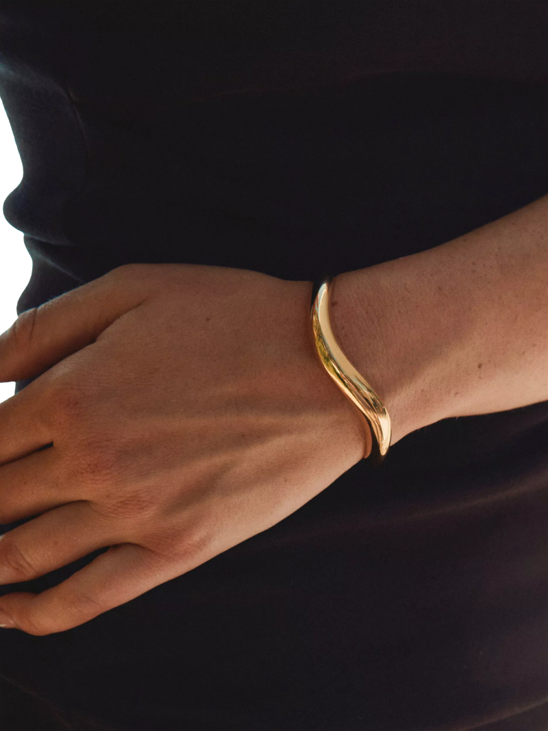 EDBLAD Azura sculpted open bangle gold plated (British brand)