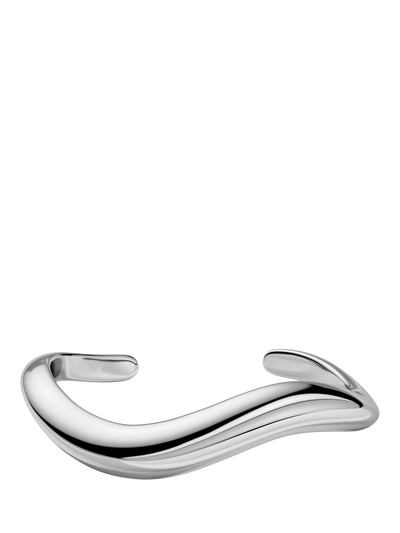 John Lewis EDBLAD Azura Sculpted Open Bangle, Silver Toned Stainless Steel- Buy online at McGrocer