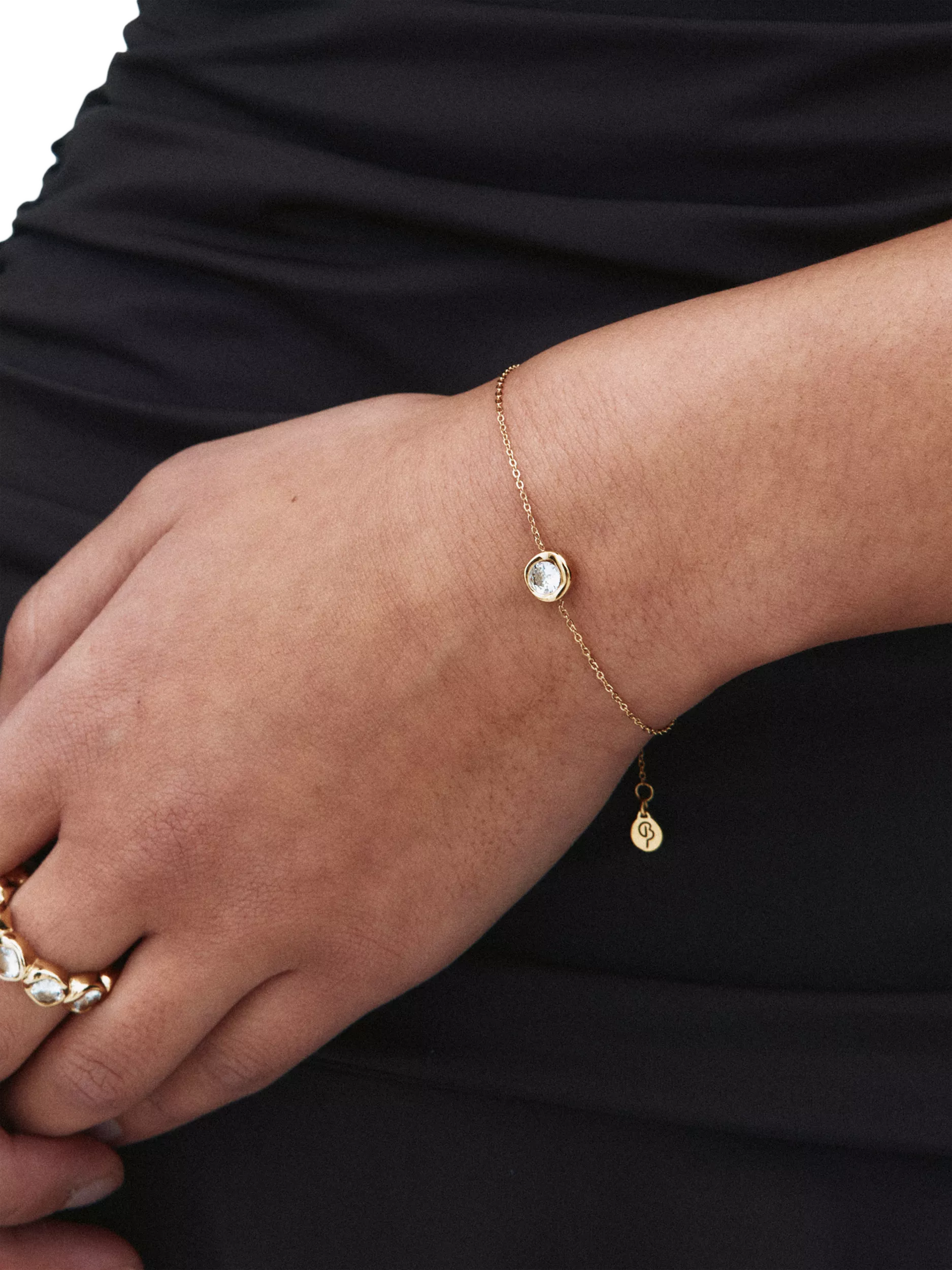 EDBLAD Ocean Gem gold chain bracelet 7mm - British product