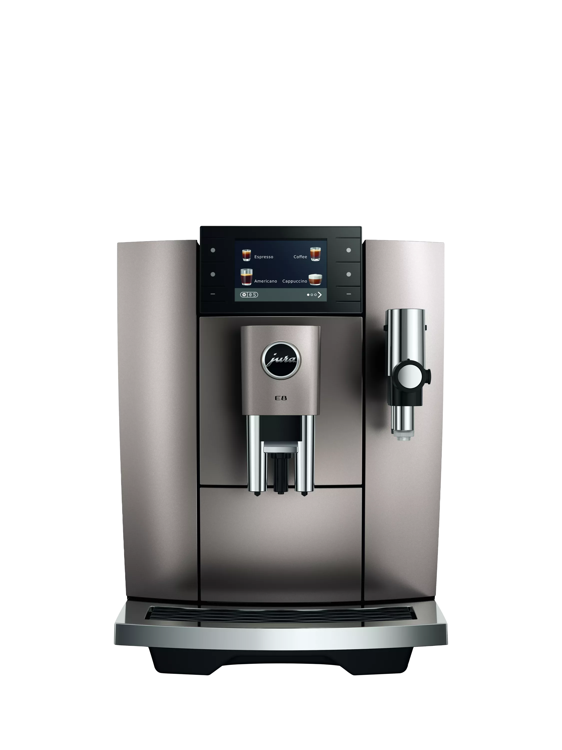 Jura E8 Automatic Bean to Cup Coffee Machine, Silver