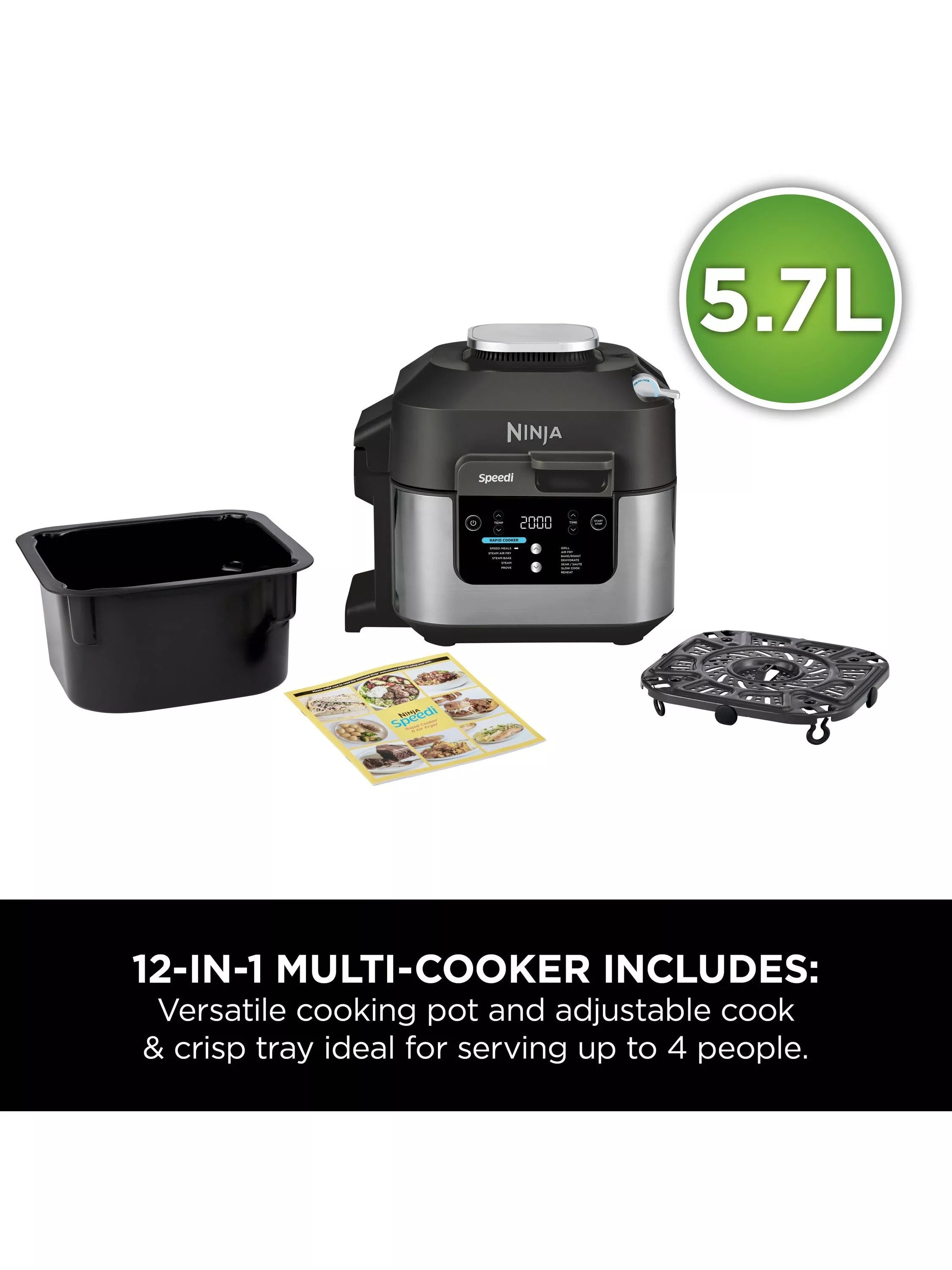 Ninja Speedi 12-in-1 multi cooker Black Steel, imported from the UK