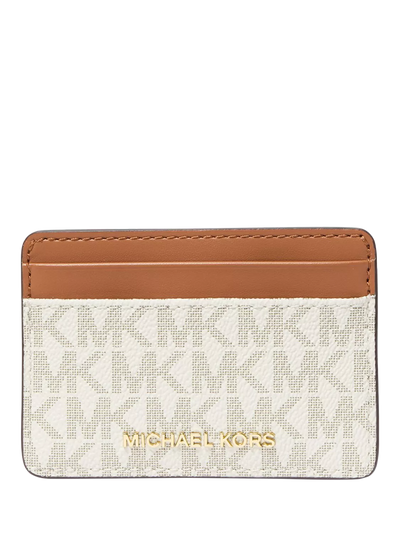 John Lewis Michael Kors Jet Set Signature Leather Cardholder Vanilla- Buy online at McGrocer