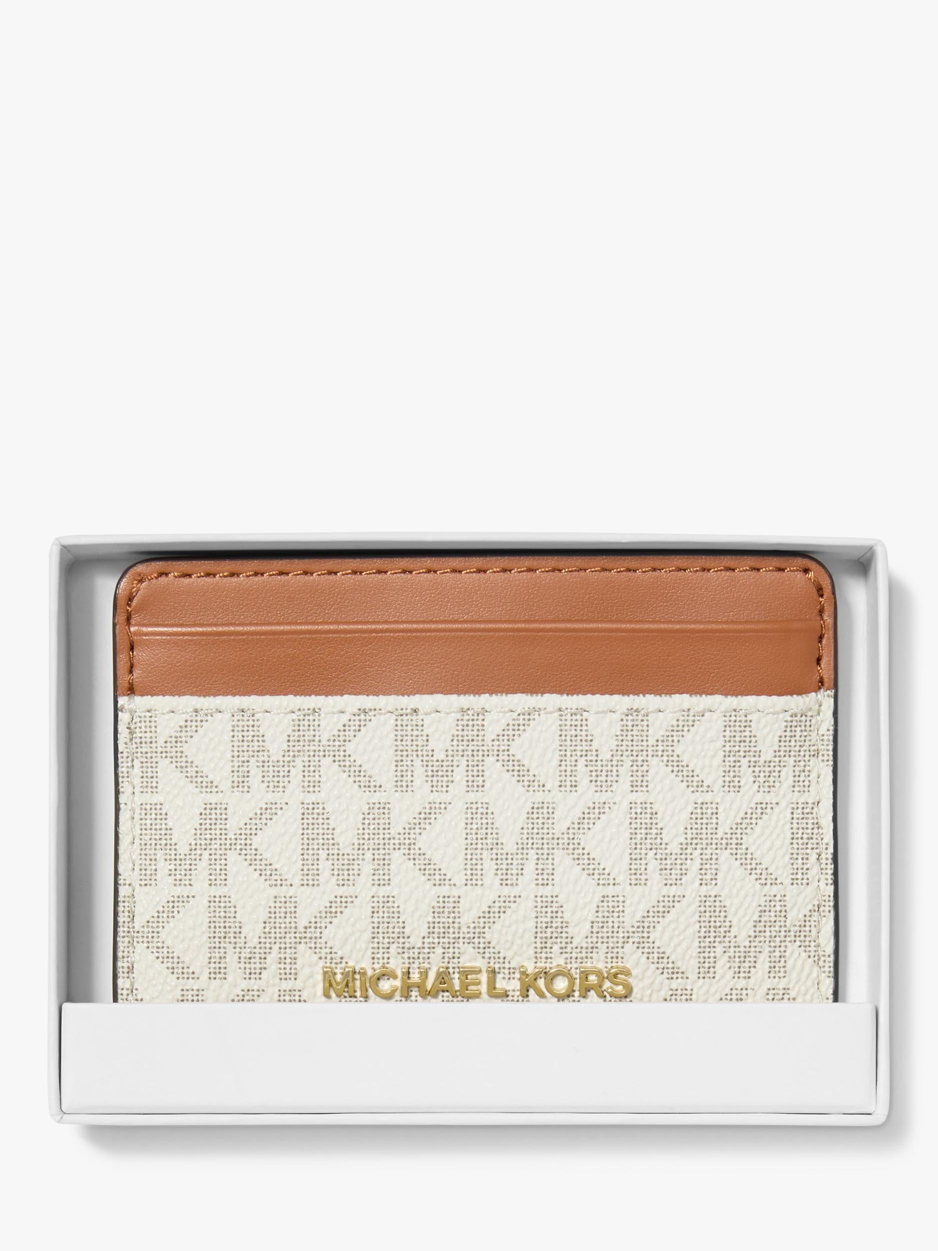Michael Kors Jet Set Signature Leather Cardholder Vanilla, imported from the UK