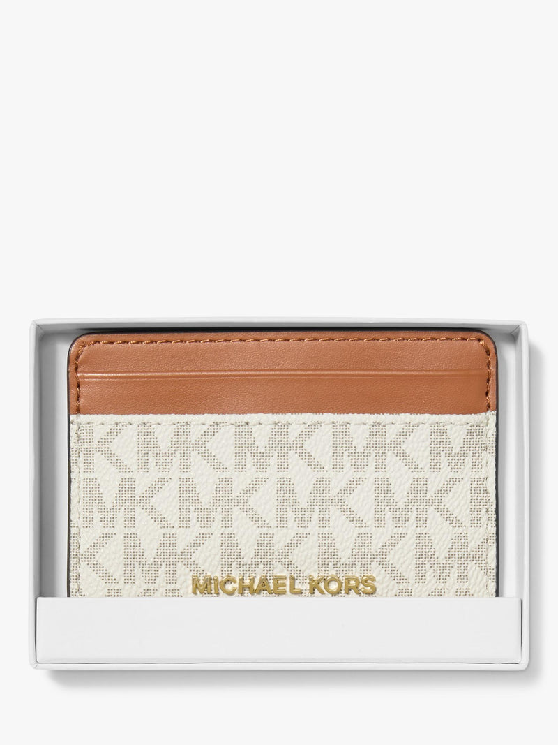 Michael Kors Jet Set Signature Leather Cardholder Vanilla, imported from the UK