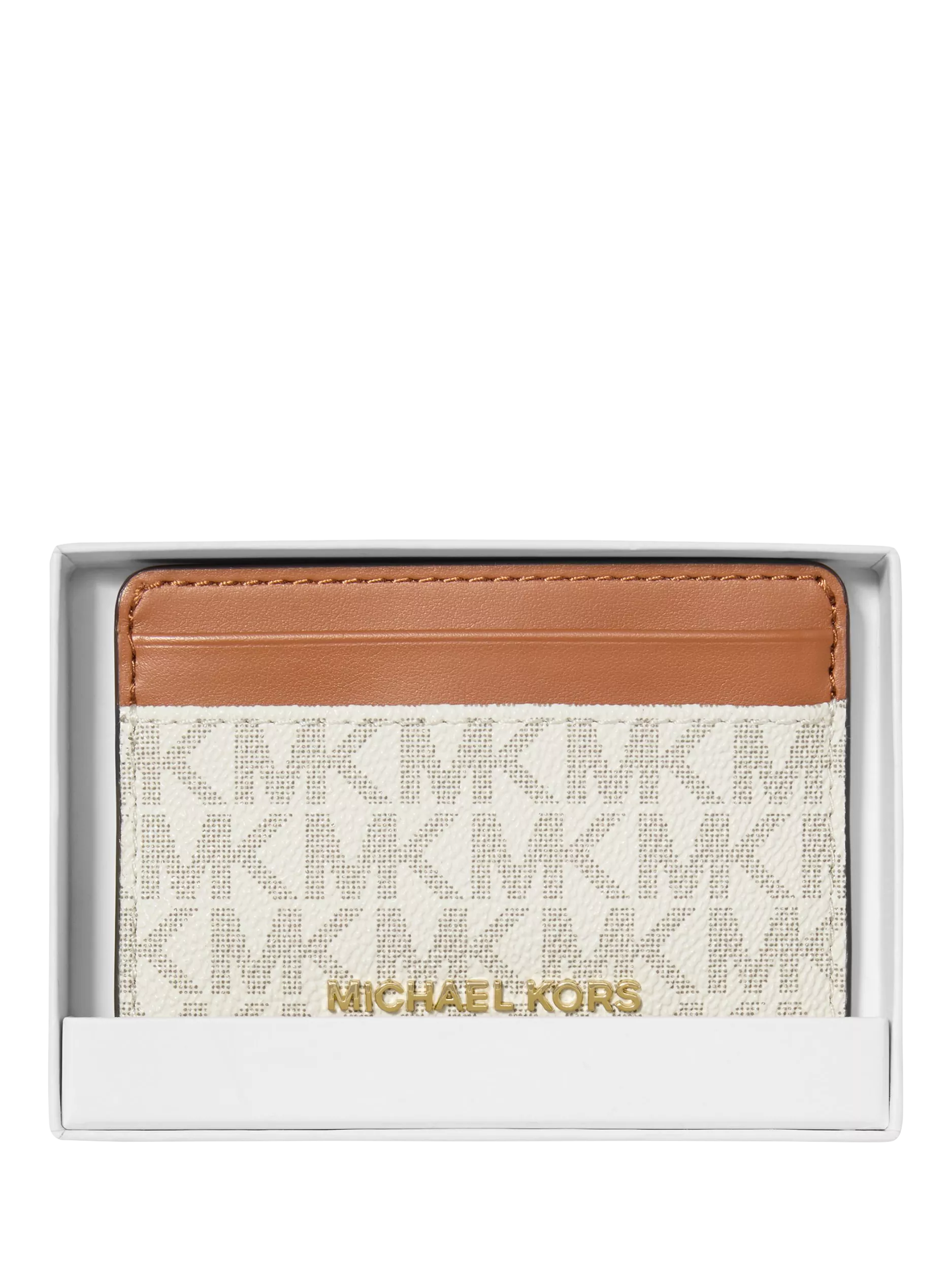 Michael Kors Jet Set Signature Leather Cardholder Vanilla, imported from the UK