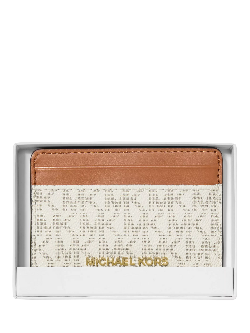 Michael Kors Jet Set Signature Leather Cardholder Vanilla, imported from the UK