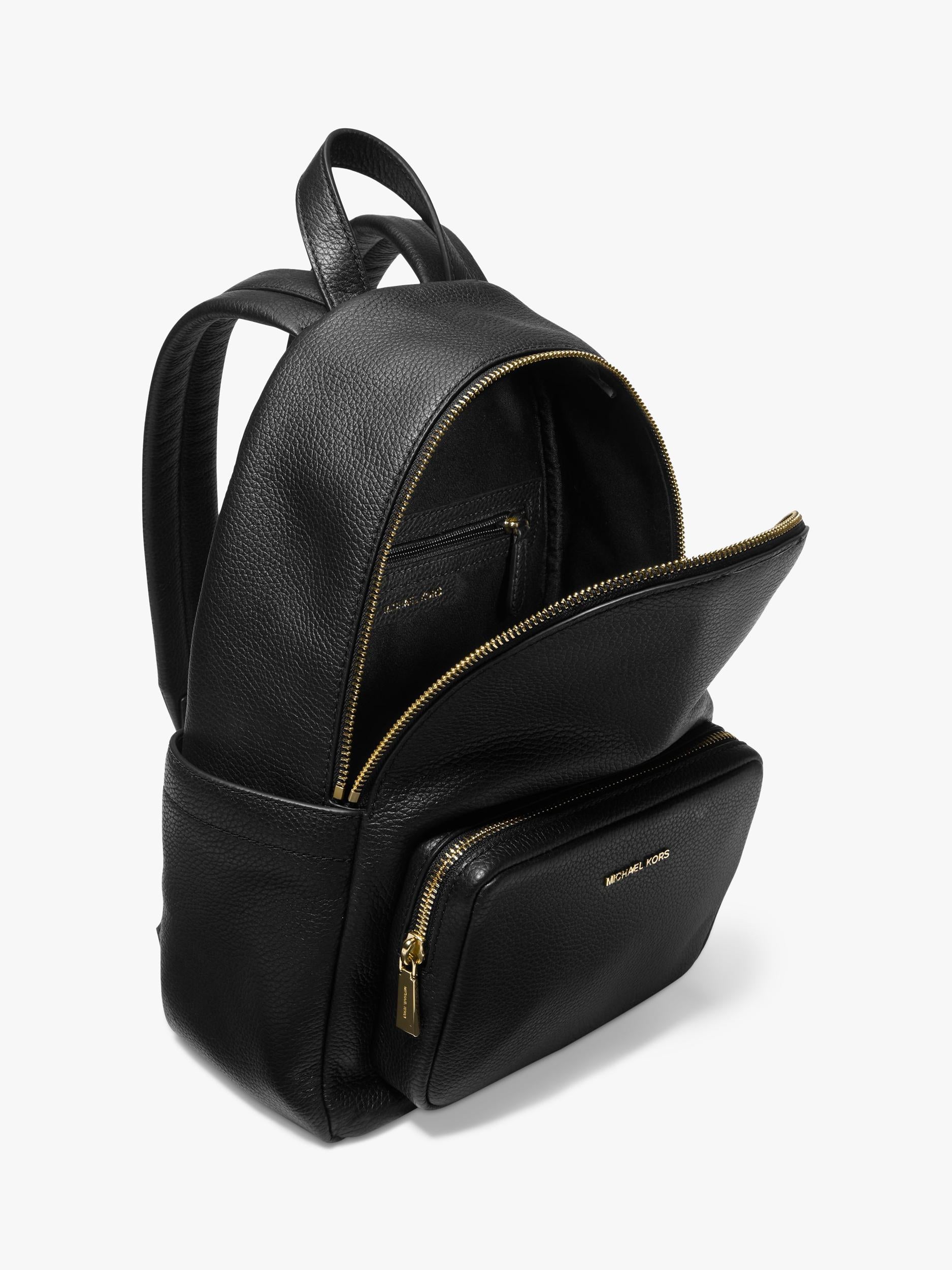 Michael Kors Tanner Leather Backpack Black, imported from the UK