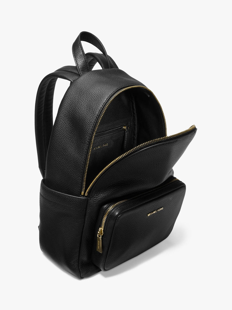 Michael Kors Tanner Leather Backpack Black, imported from the UK