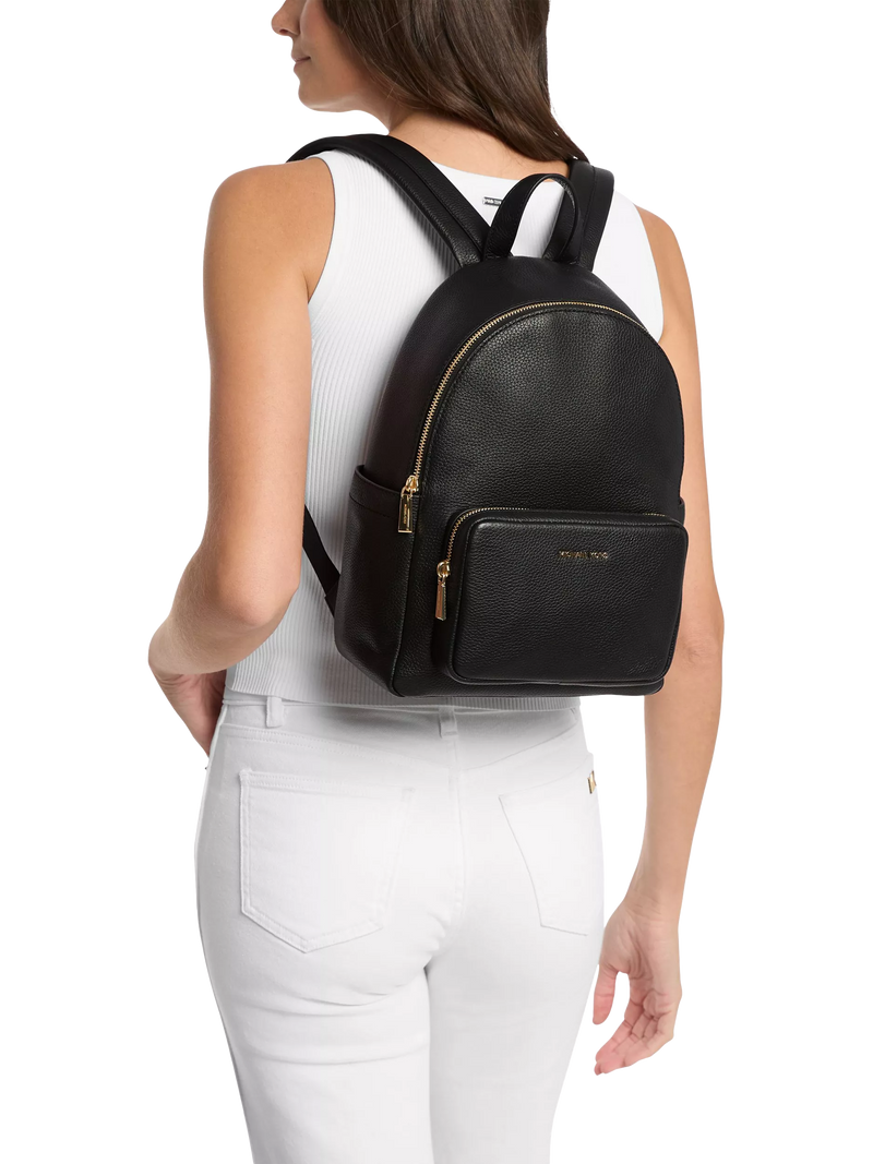Michael Kors Tanner Leather Backpack Black, imported from the UK
