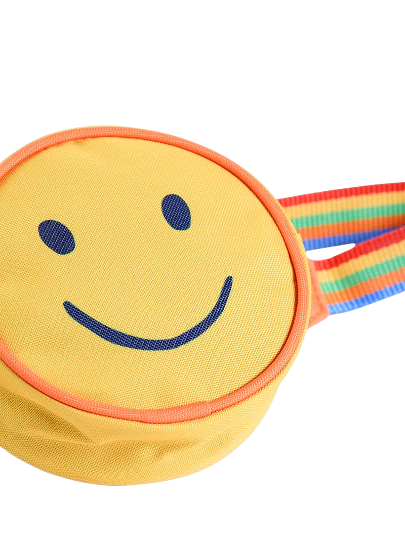 Frugi Kids Smiley Face Belt Bag Happy Hotchpotch, imported from the UK