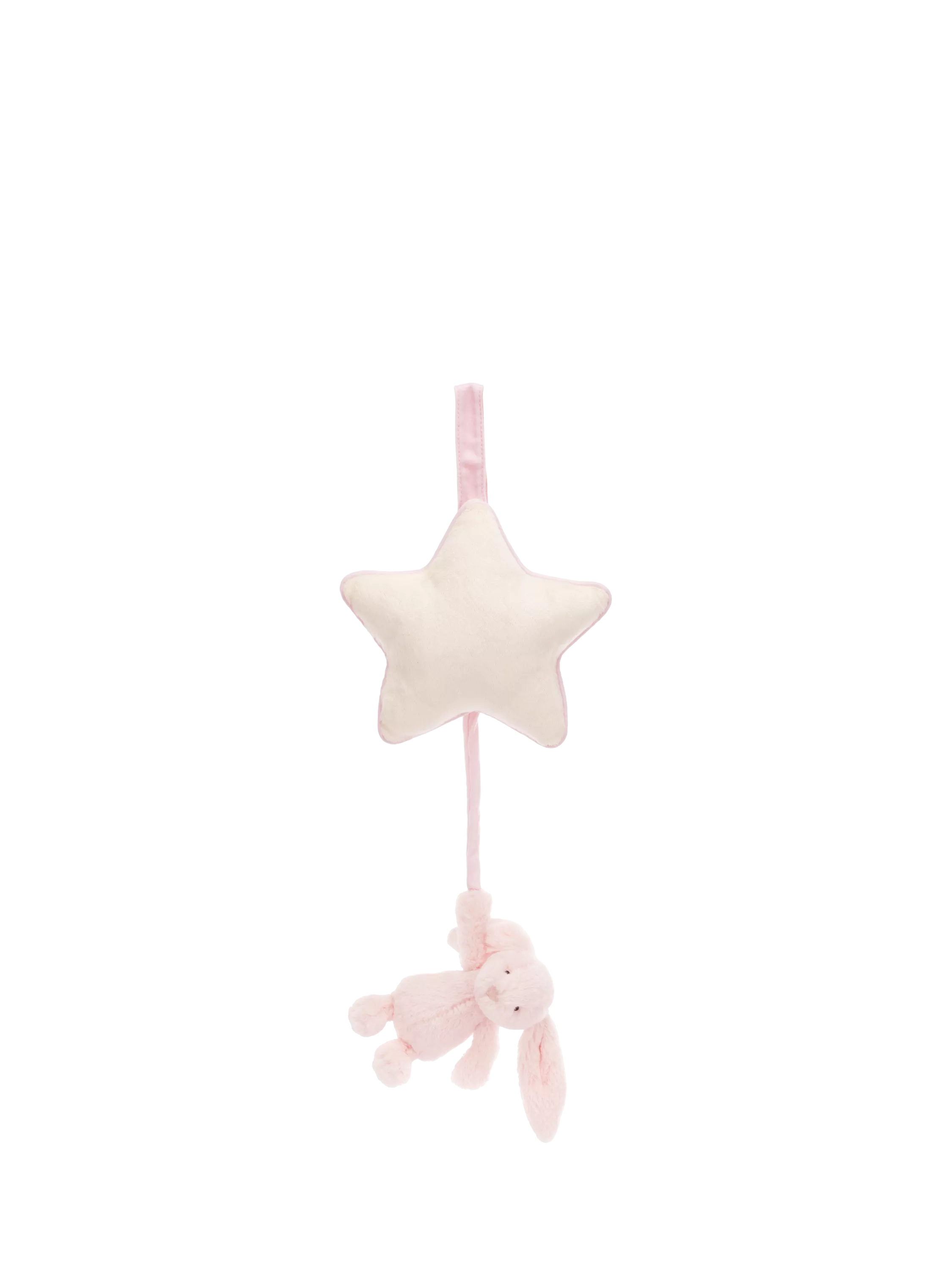 Jellycat Bashful Bunny musical pull mobile pink - British product