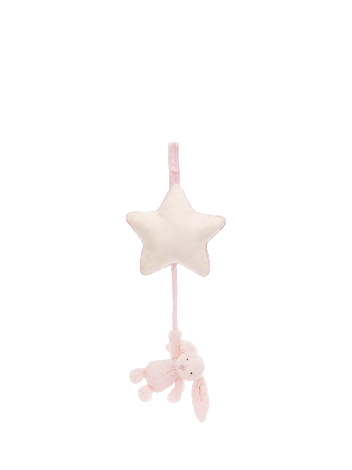 Jellycat Bashful Bunny musical pull mobile pink - British product