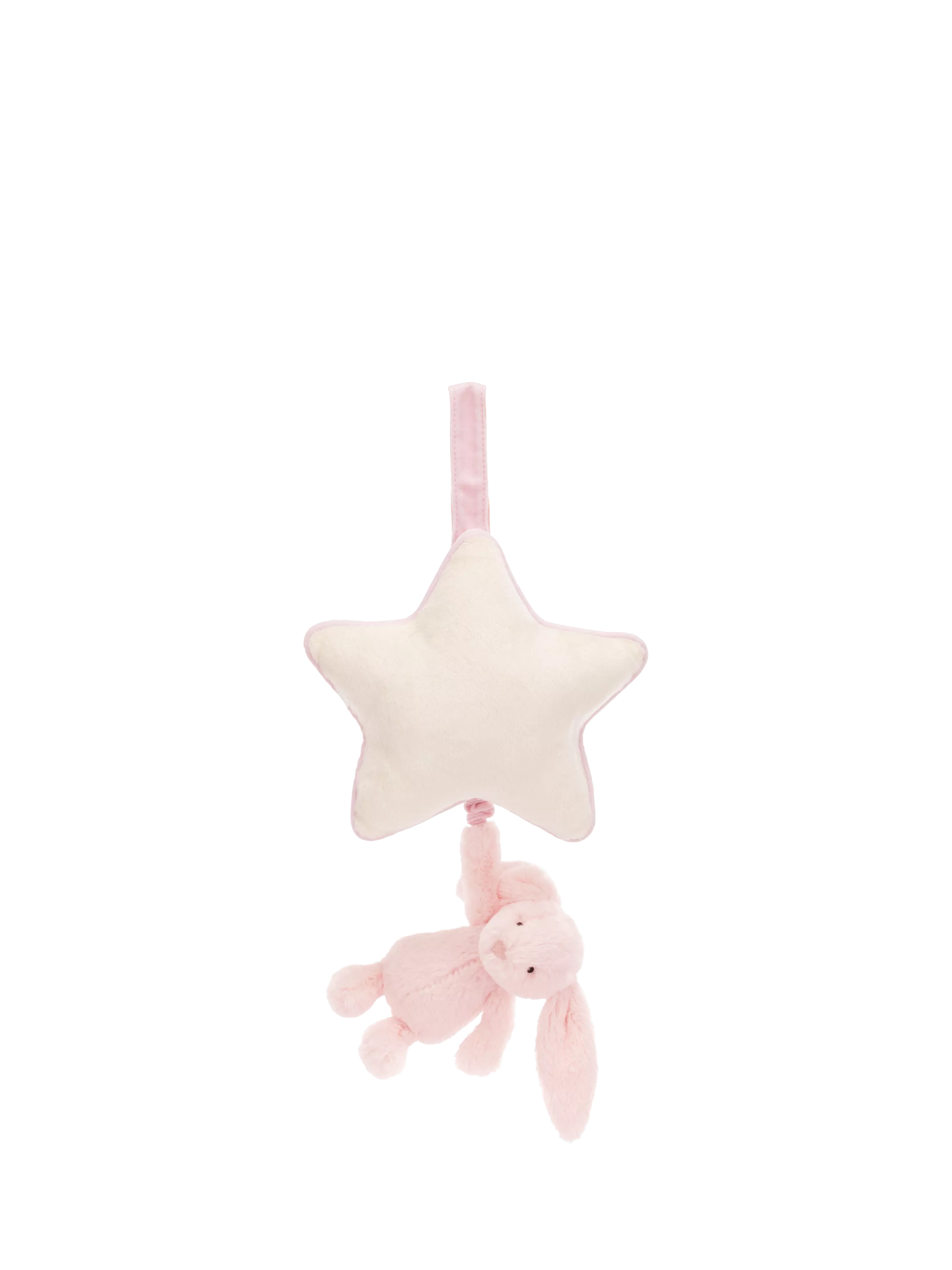 Jellycat Bashful Bunny musical pull mobile pink - British product