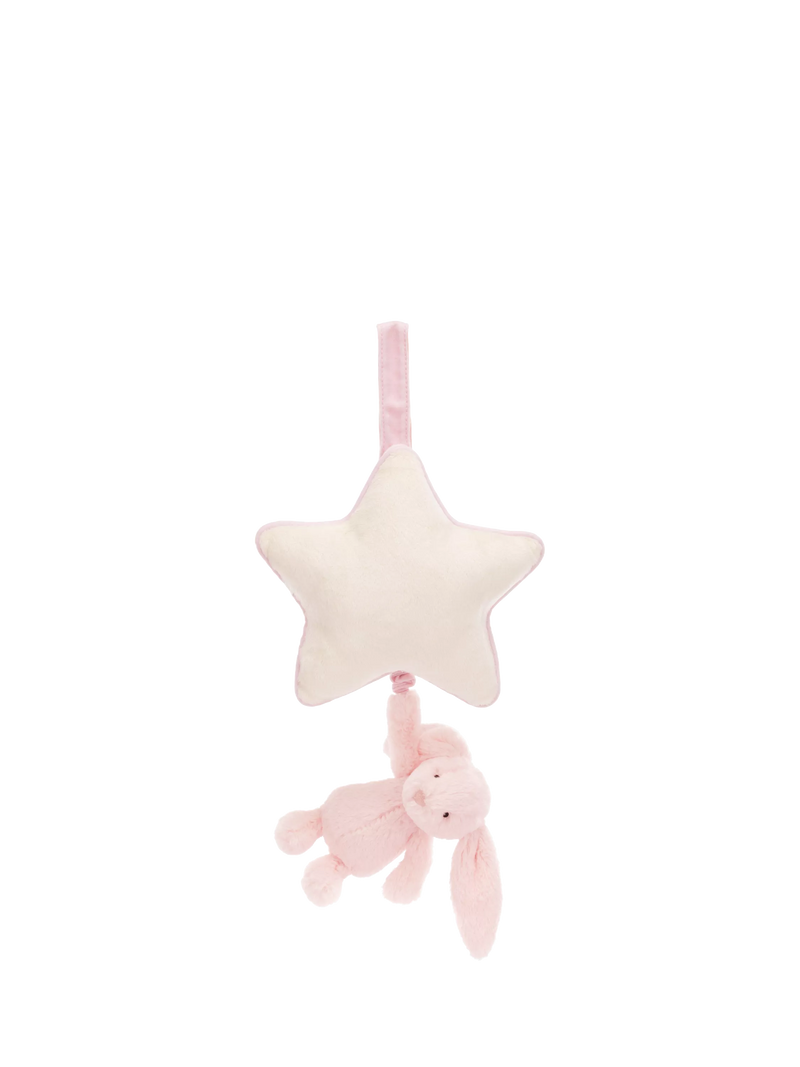 Jellycat Bashful Bunny musical pull mobile pink - British product