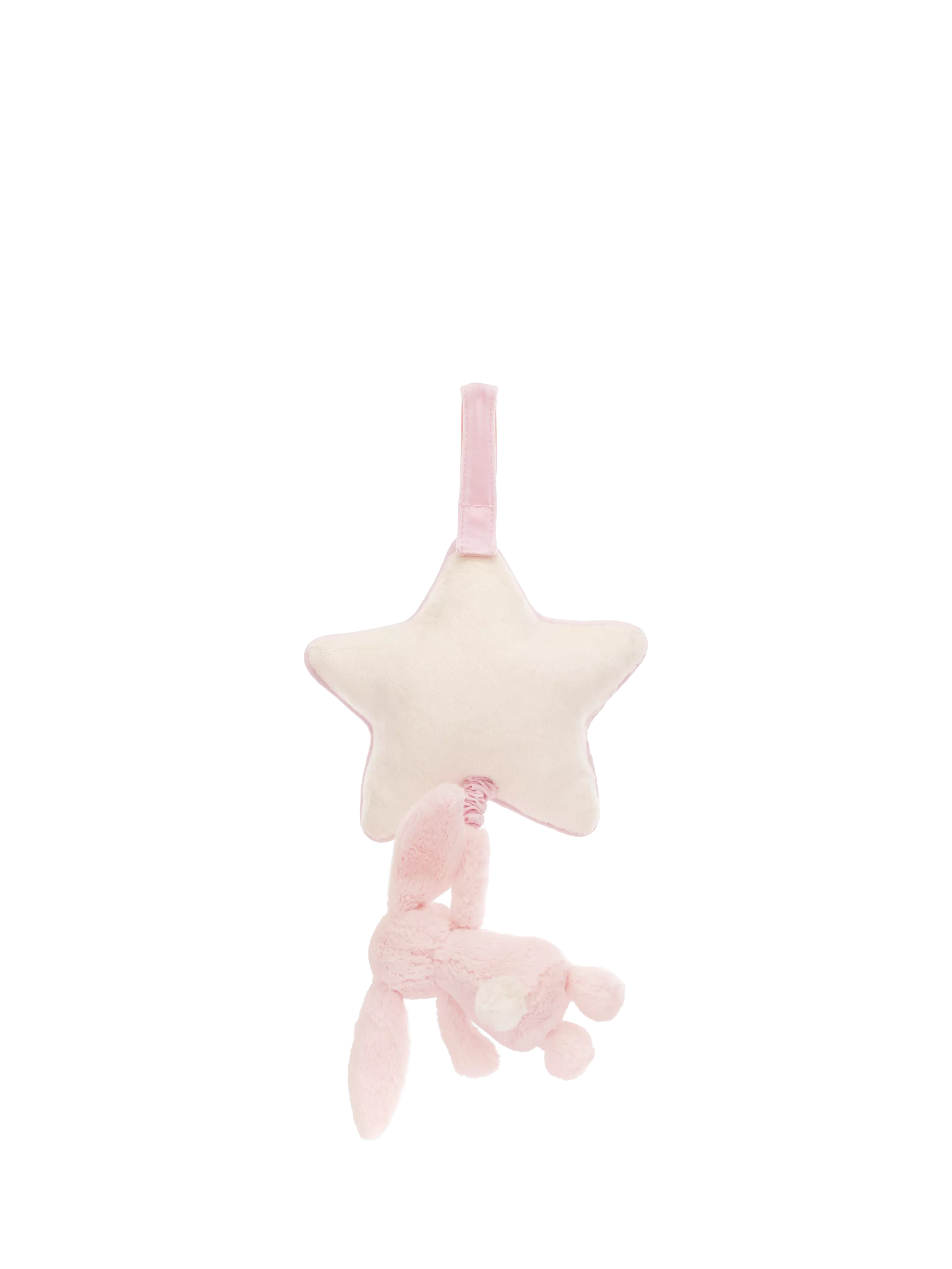 Jellycat Bashful Bunny musical pull mobile pink - British product