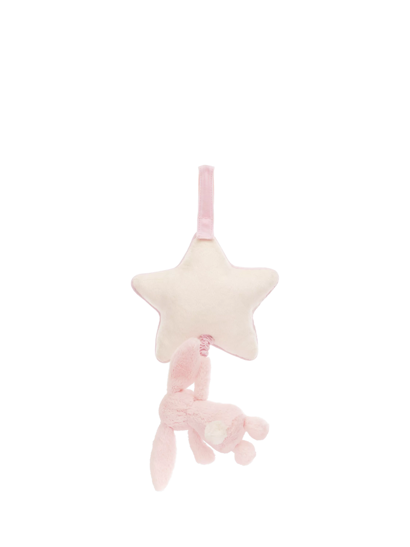 Jellycat Bashful Bunny musical pull mobile pink - British product