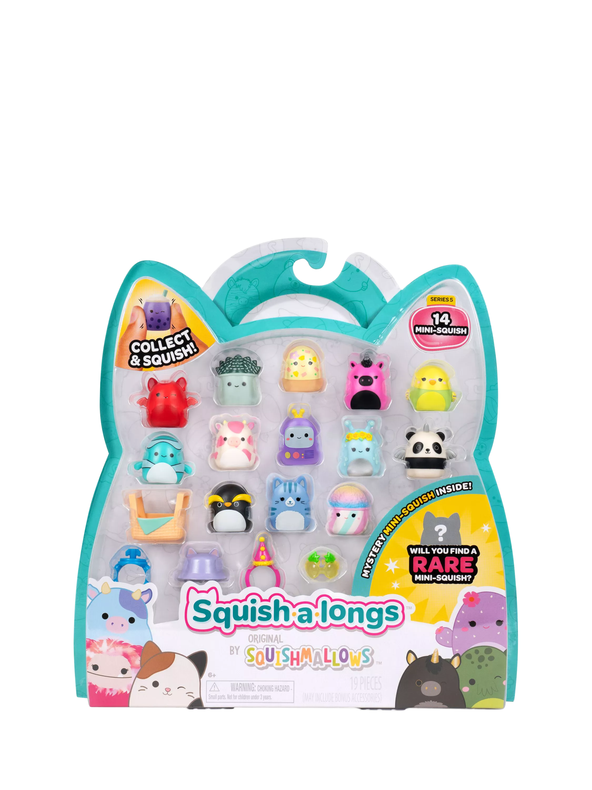 Squishmallows Squish-a-longs Mini-Squish pack of 14 (British brand)