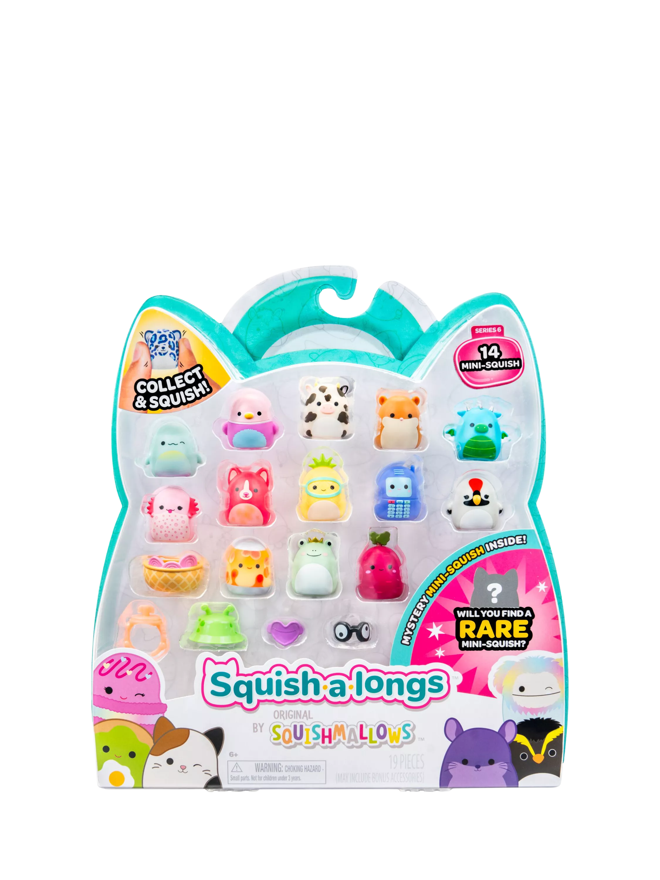 Squishmallows Squish-a-longs Mini-Squish 14-pack, imported from the UK