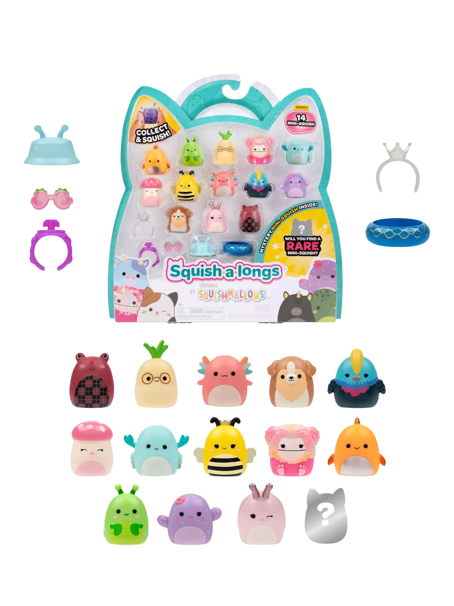 Squishmallows Squish-a-longs Mini-Squish 14-pack, imported from the UK