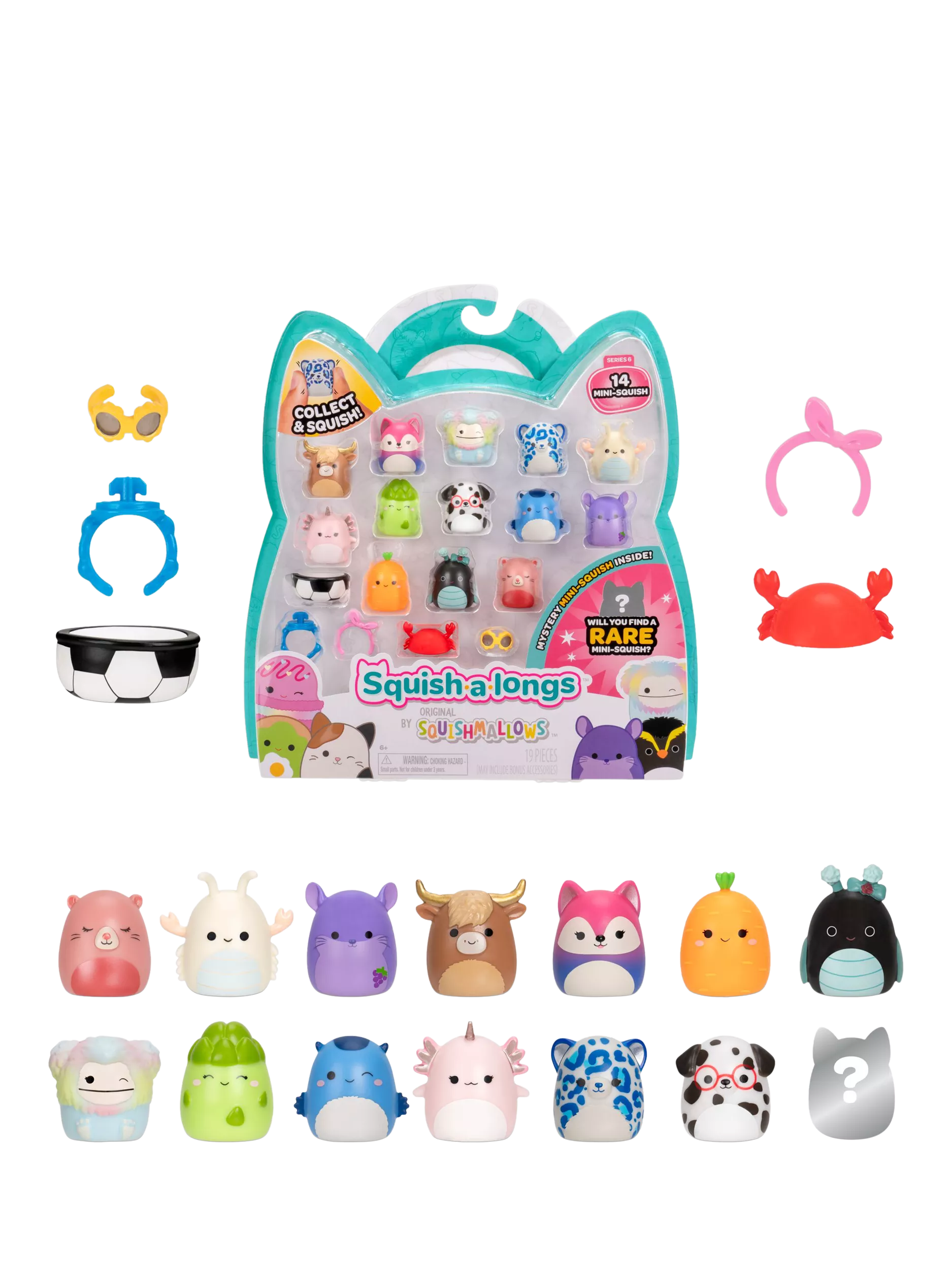 Squishmallows Squish-a-longs mini squish pack 14-pack, imported from the UK