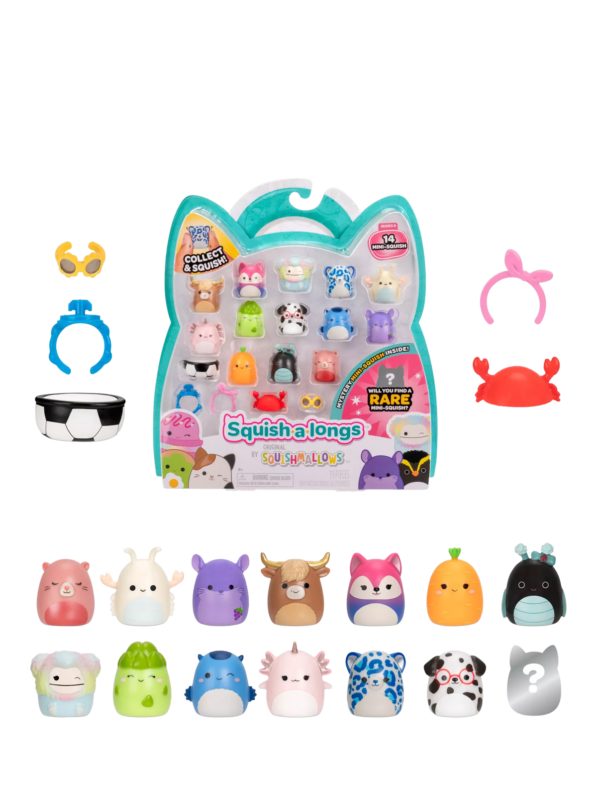 Squishmallows Squish-a-longs mini squish pack 14-pack, imported from the UK