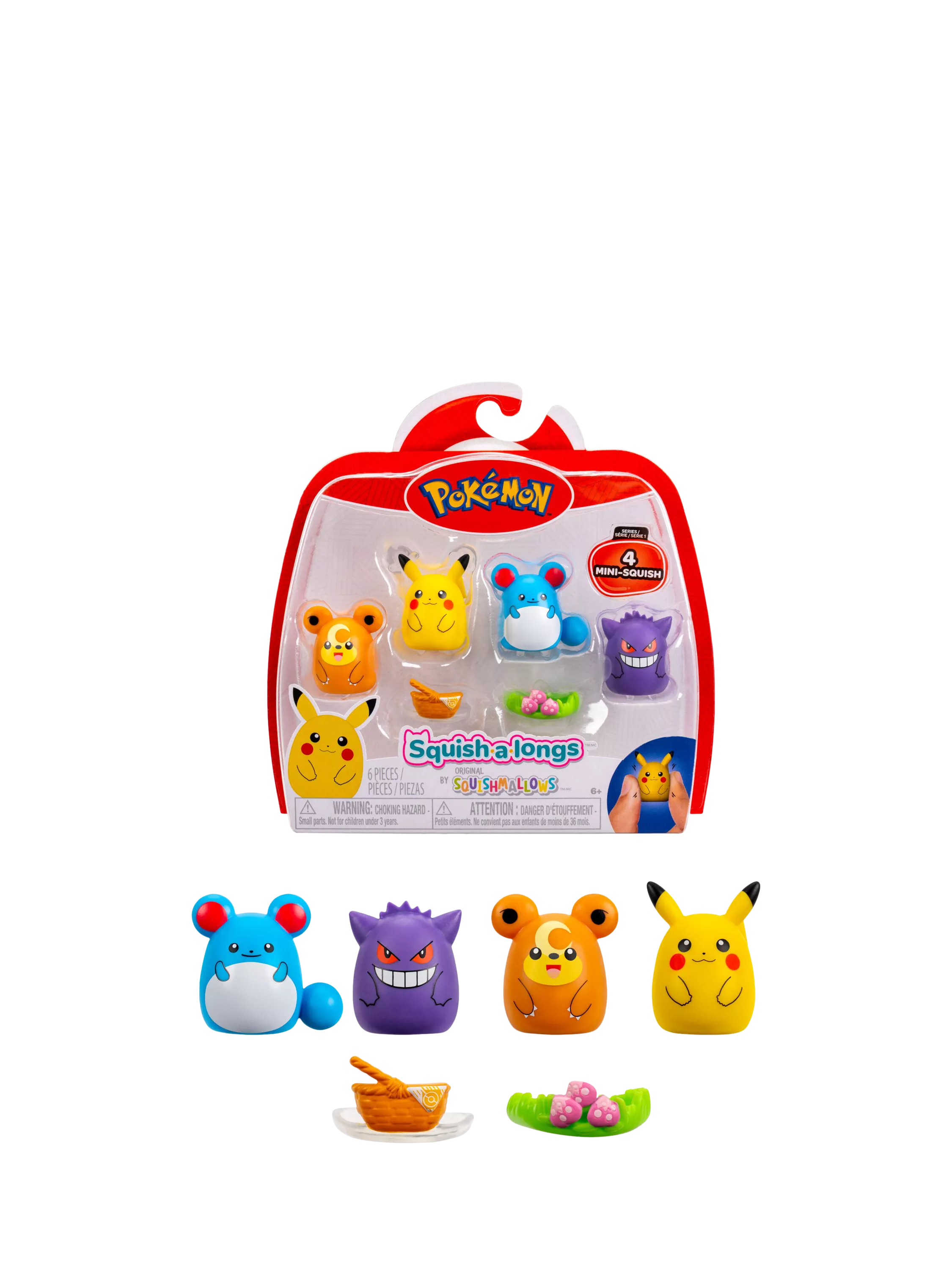 Squishmallows Pokémon Mini-Squish pack of 4 characters, imported from the UK