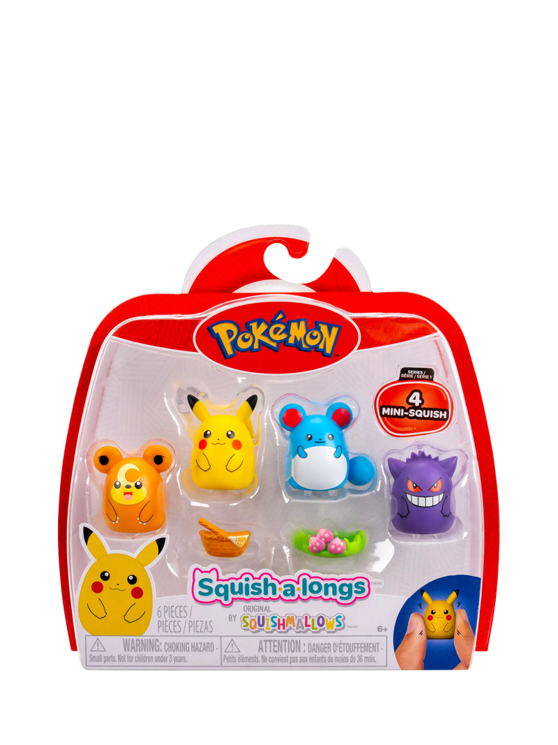 Squishmallows Pokémon Mini-Squish pack of 4 characters, imported from the UK