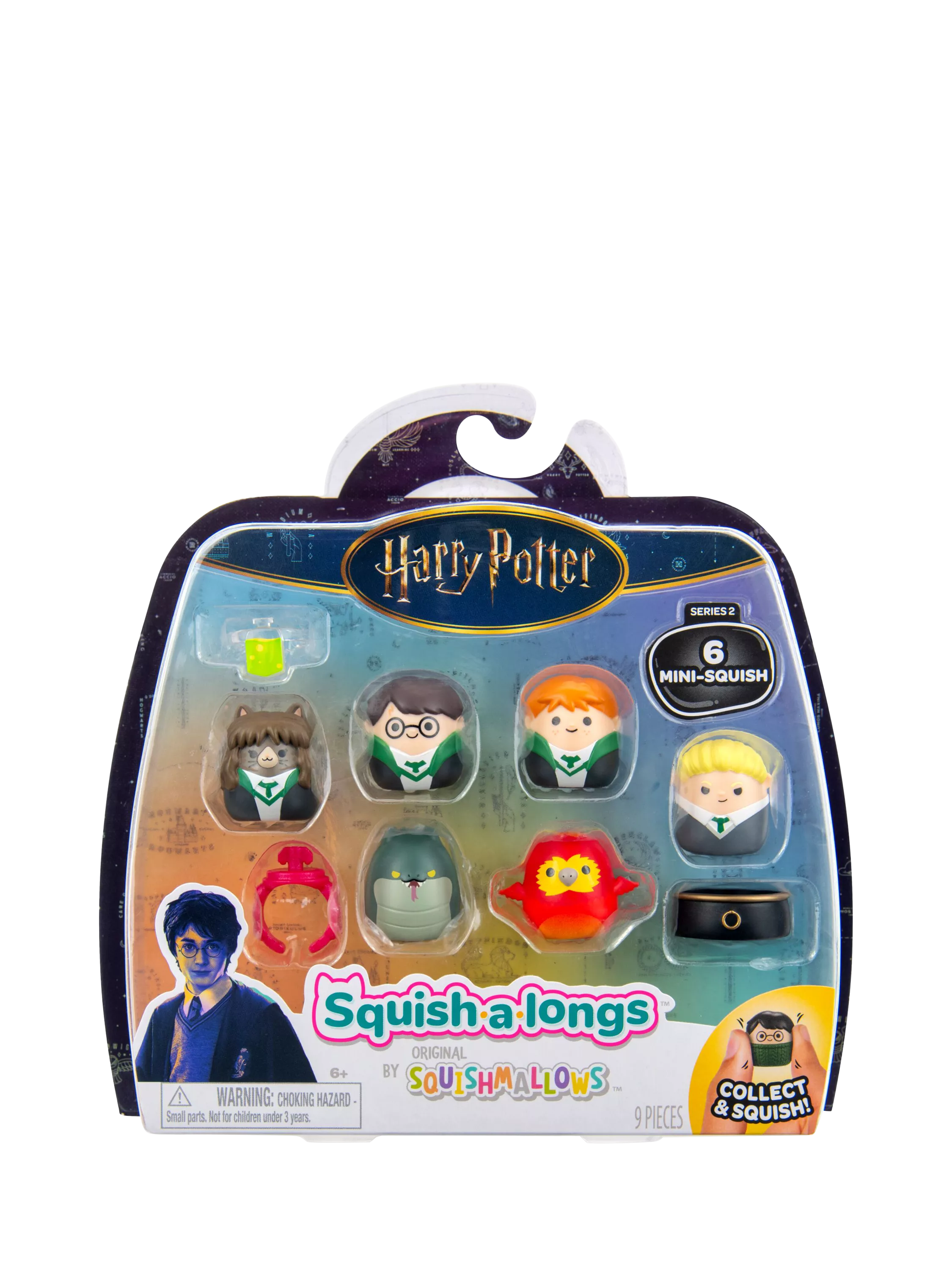 Squishmallows Harry Potter Mini-Squish pack of 6 with accessories, imported from the UK