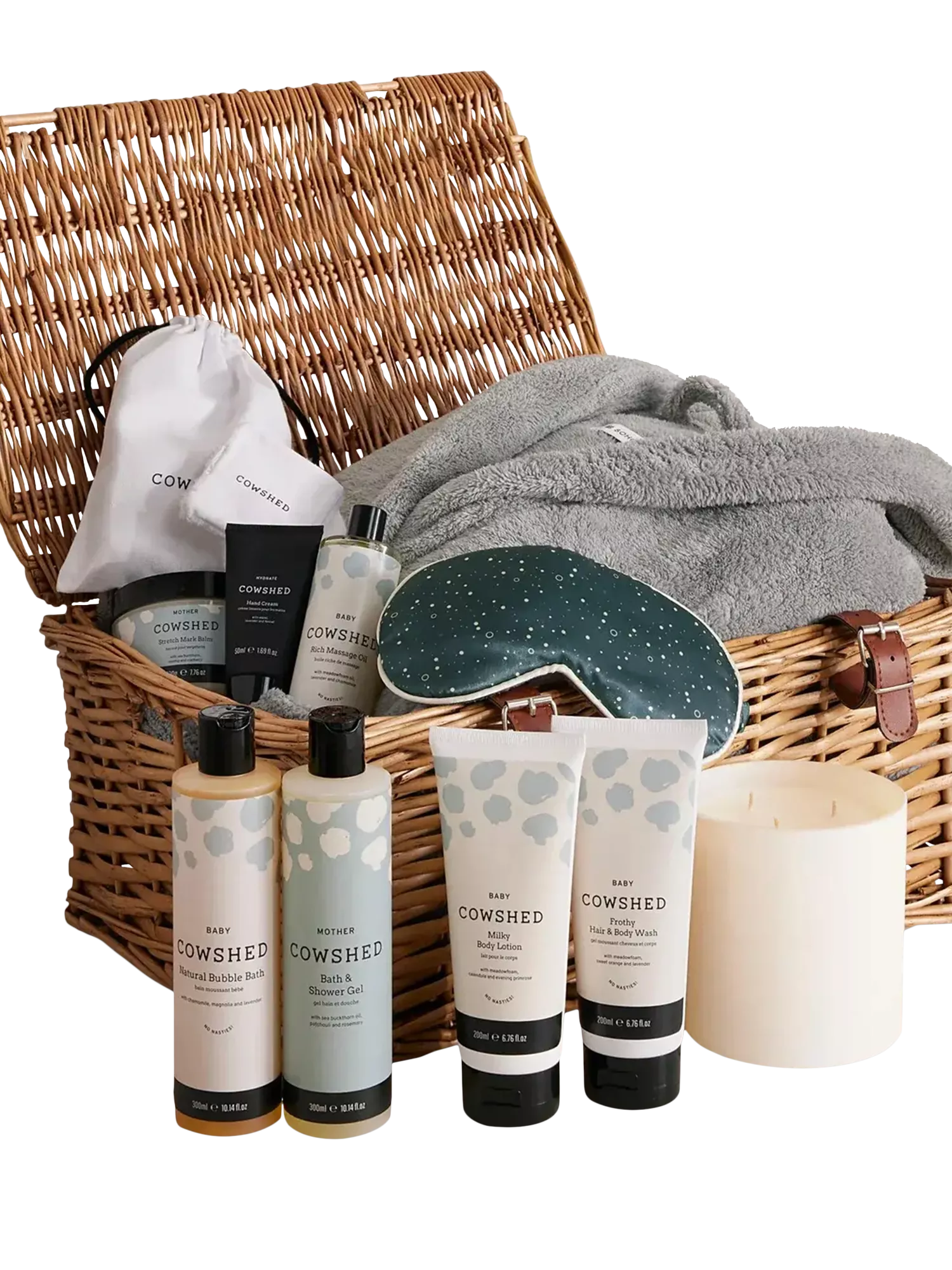Cowshed Mother & Baby wicker hamper - British product