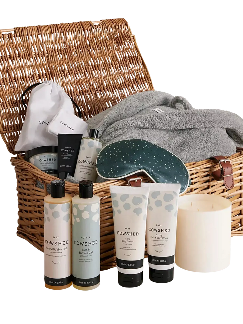 Cowshed Mother & Baby wicker hamper - British product